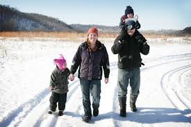 family walking